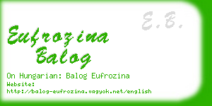 eufrozina balog business card